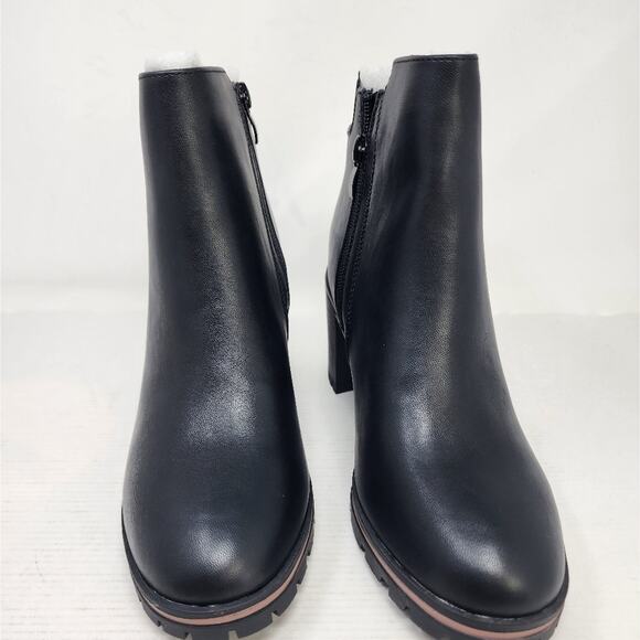 New Platform Lug Sole Ankle Boots Chunky Heel Round Chelsea Winter Boots Size 8 - Picture 7 of 11